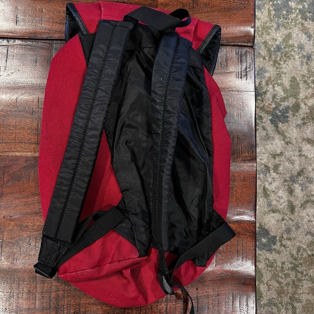 Vintage Nike Bag Swoosh Logo Canvas Cinch Backpack 90s Bookbag Red Y2K - Picture 5 of 8